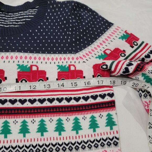 Talbots Womens Sweater Size Small Fair Isle Ugly Christmas Party Trees Reindeer - Picture 6 of 7